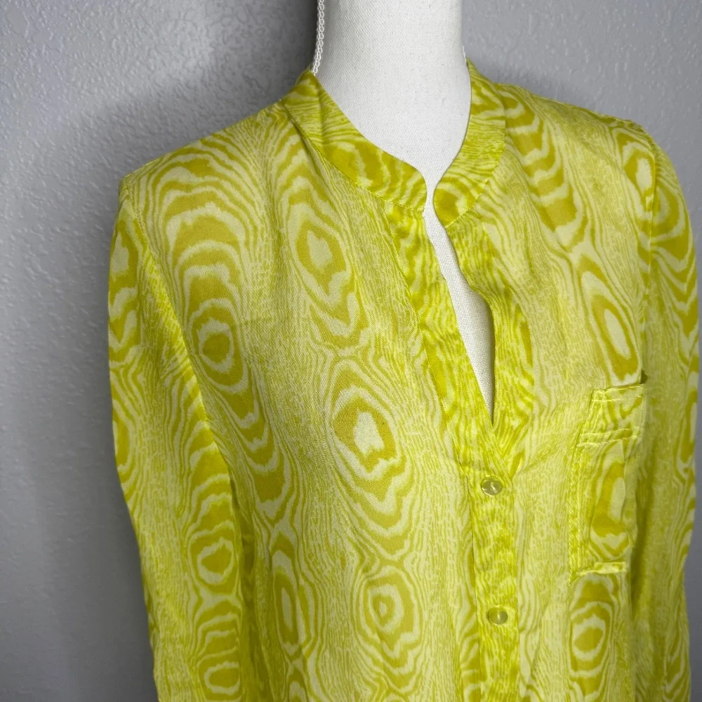 Diane Von Furstenberg Gilmore silk sheer Blouse -cp - Picture 3 of 8